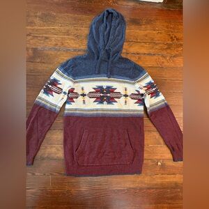 American Eagle Blue and Red Aztec Sweater